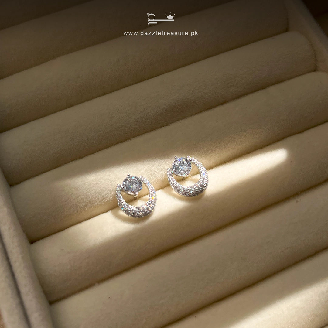 American Diamond Orbit Earrings