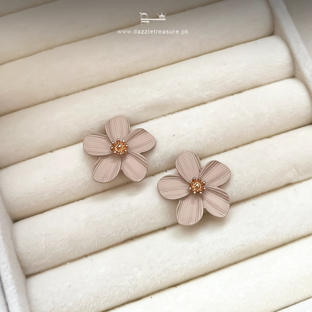 Beige Everbloom Studs