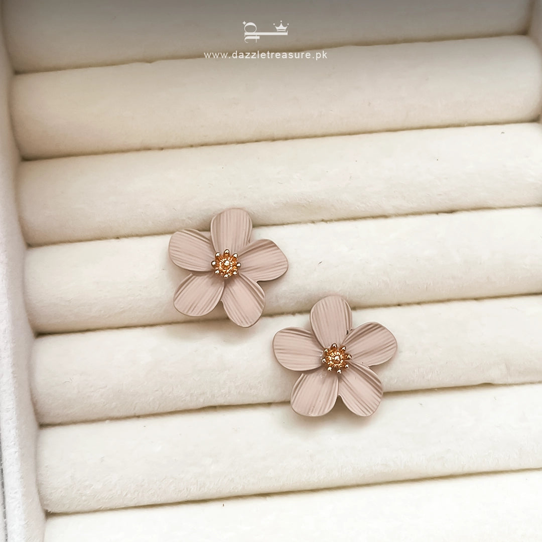 Beige Everbloom Studs