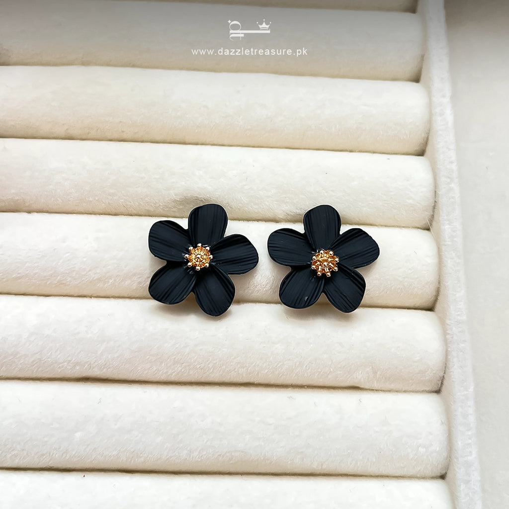 Black Everbloom Studs