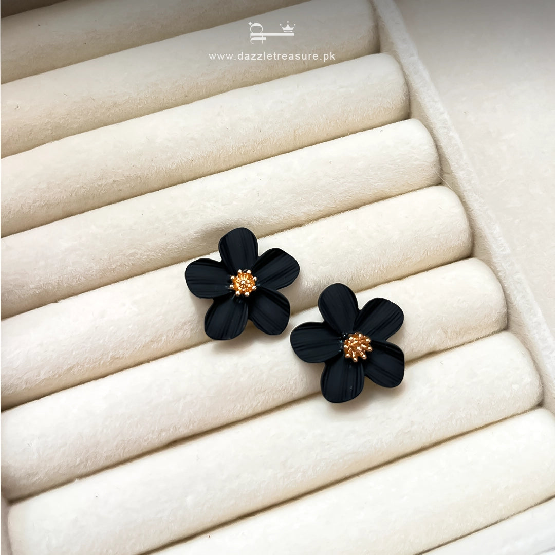 Black Everbloom Studs