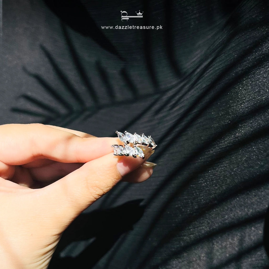 Crystal Cascade Ring - Adjustable