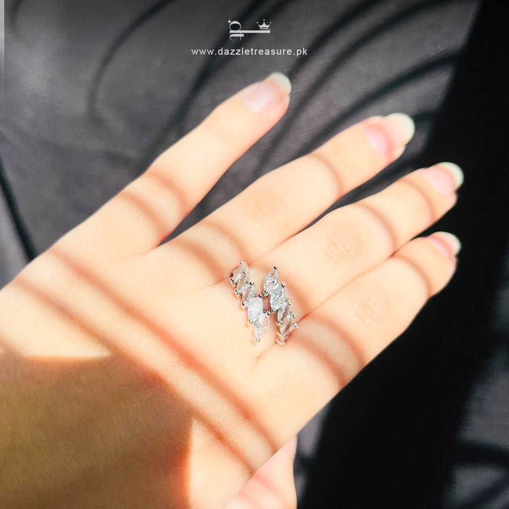 Crystal Cascade Ring - Adjustable