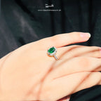 Emerald Zircon Delight Ring - Adjustable