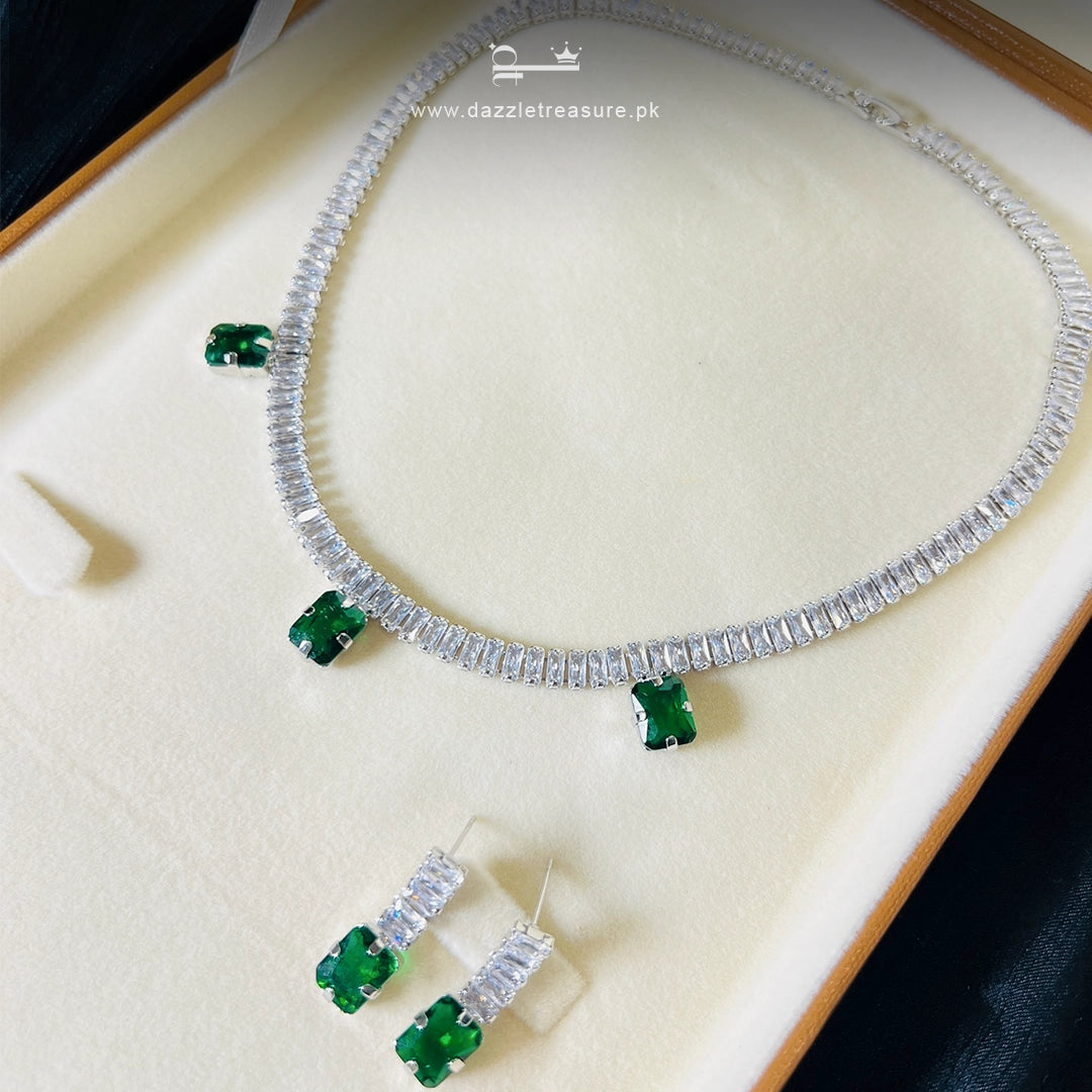 Emerald Whisper Necklace Set