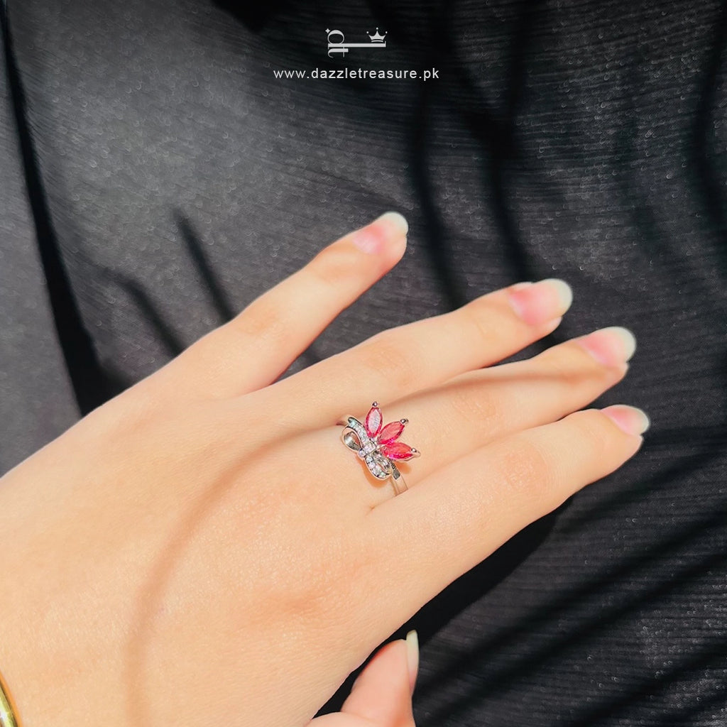 Floral Radiance Ring - Adjustable