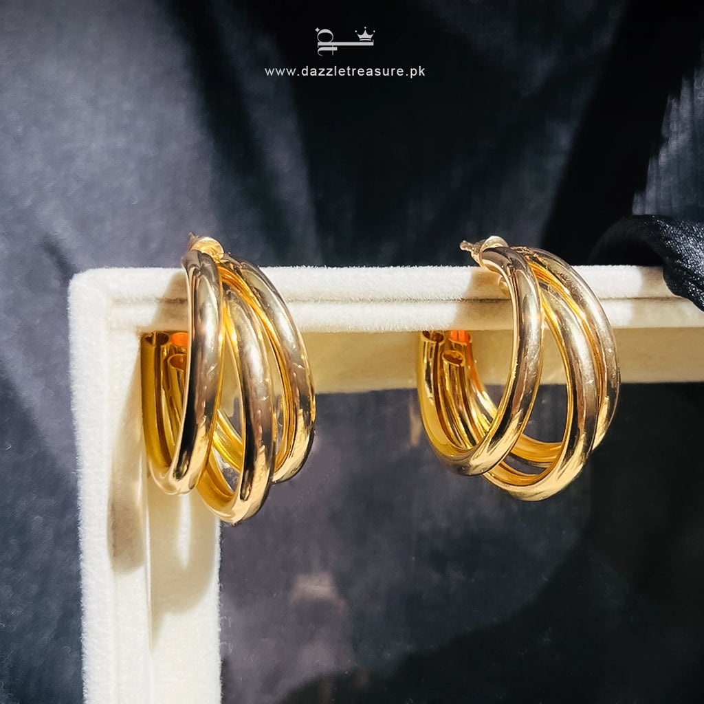 Gold Twist Hoops