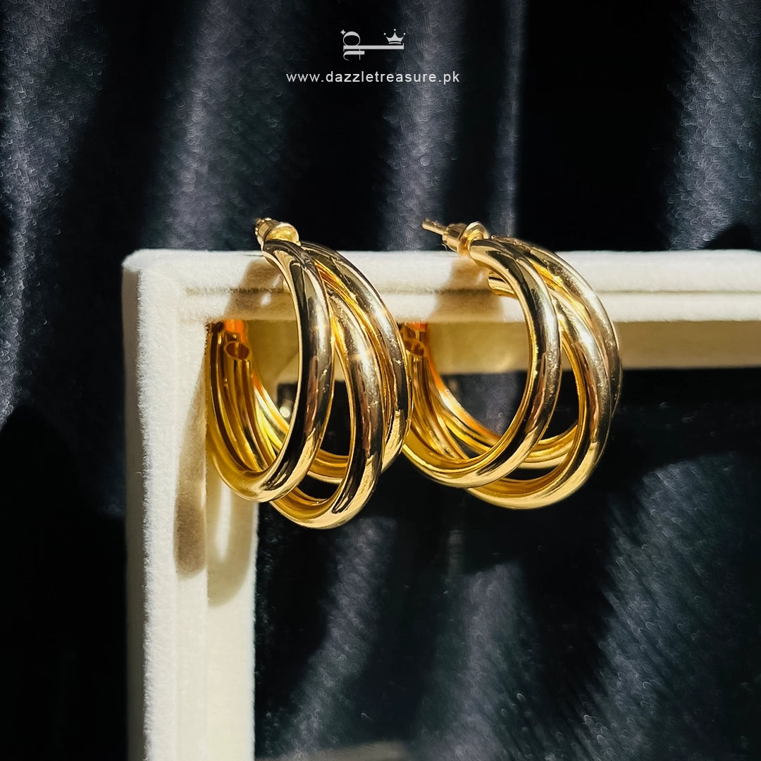 Gold Twist Hoops