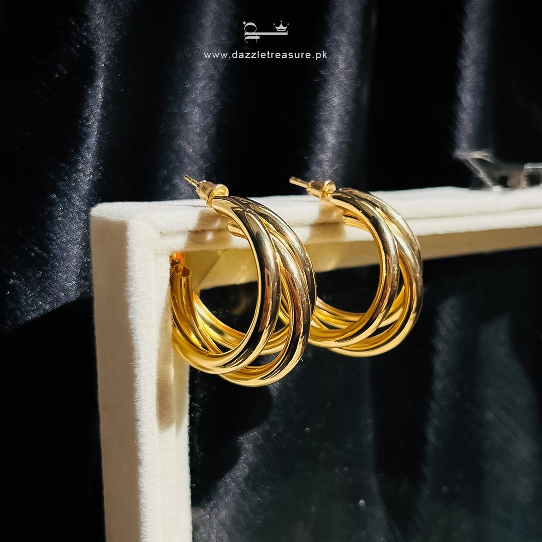 Gold Twist Hoops