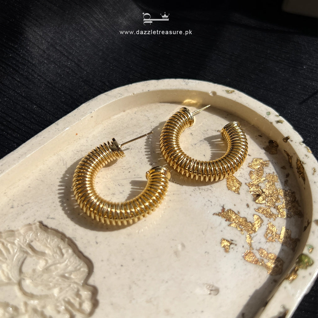 Gold Coil Hoops