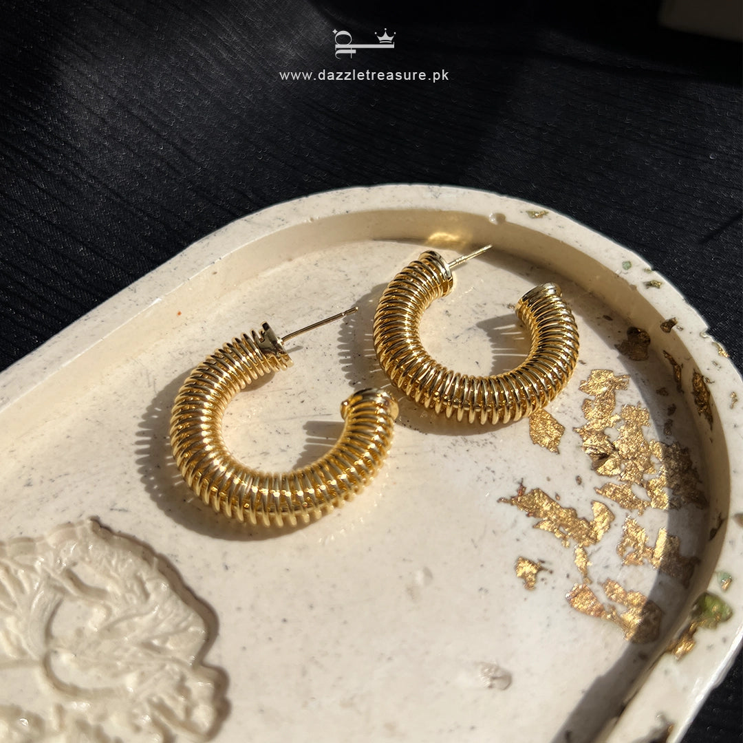 Gold Coil Hoops