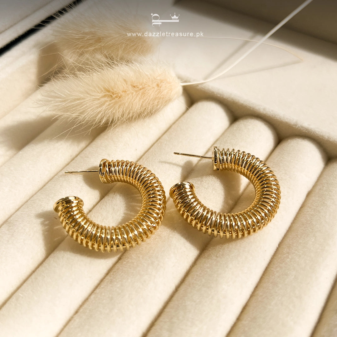 Gold Coil Hoops