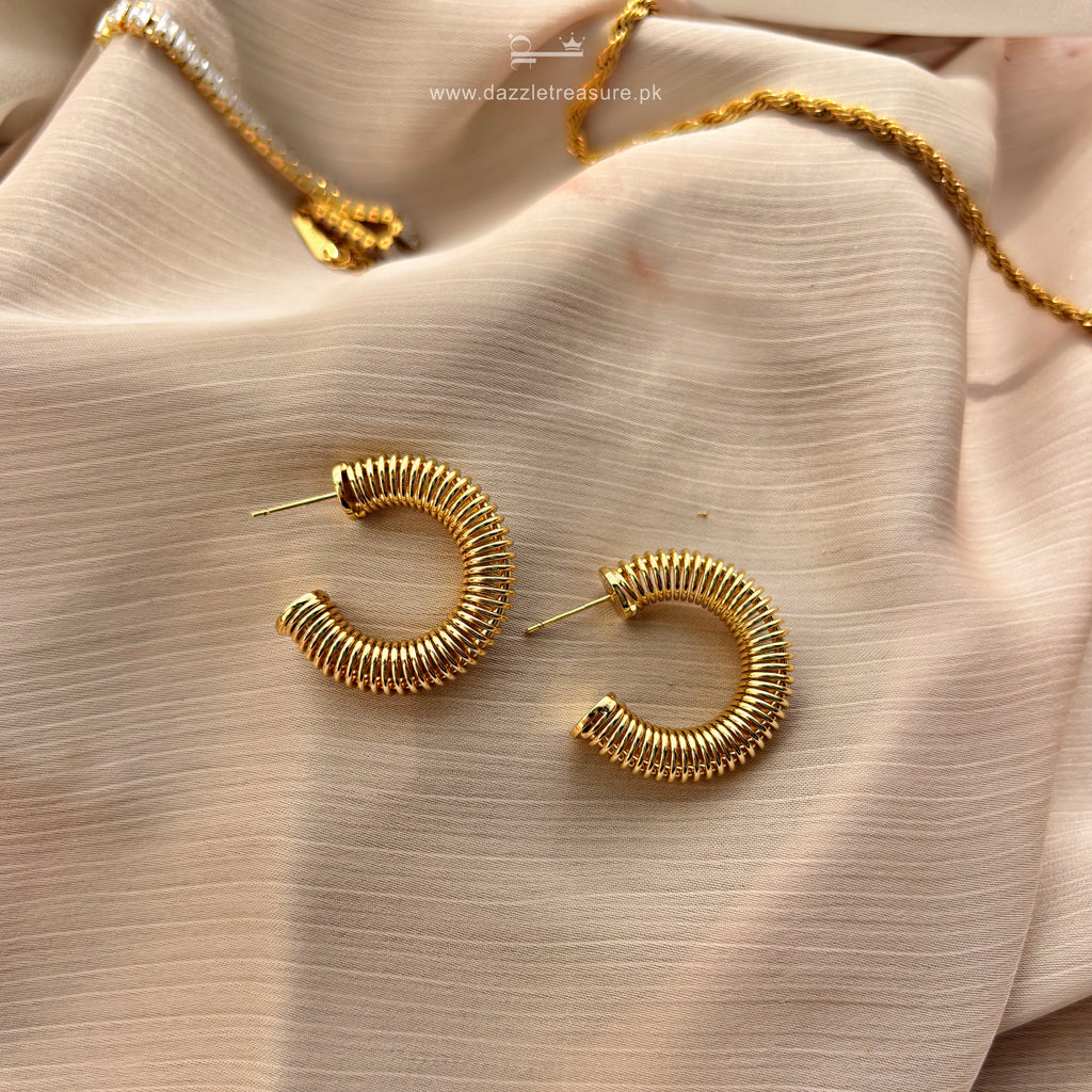 Gold Coil Hoops