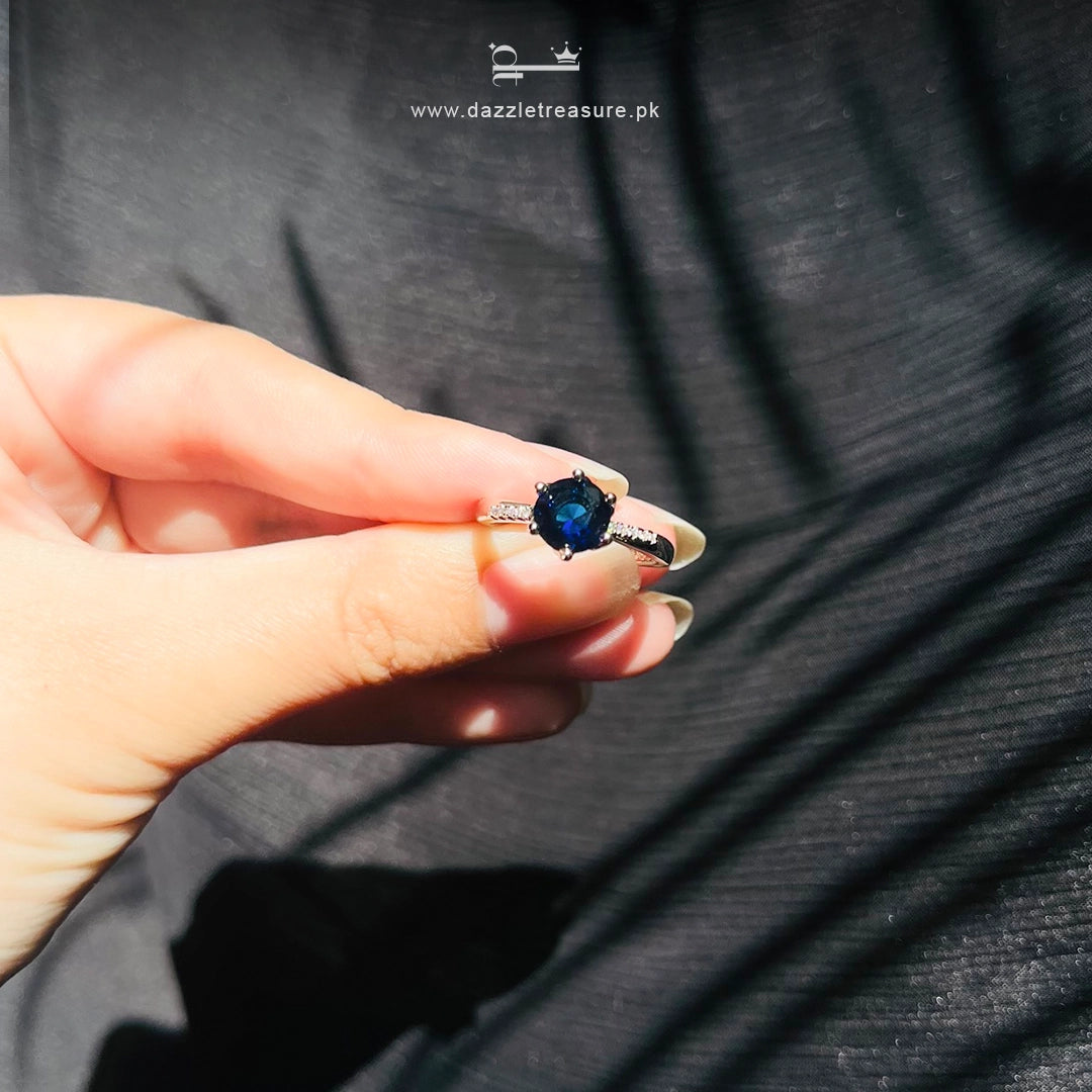 Midnight Sapphire Ring- Adjustable