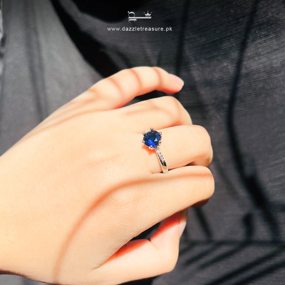 Midnight Sapphire Ring- Adjustable