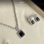 Minimal Black Zircon Necklace Set