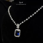 Minimal Sapphire Zircon Necklace Set