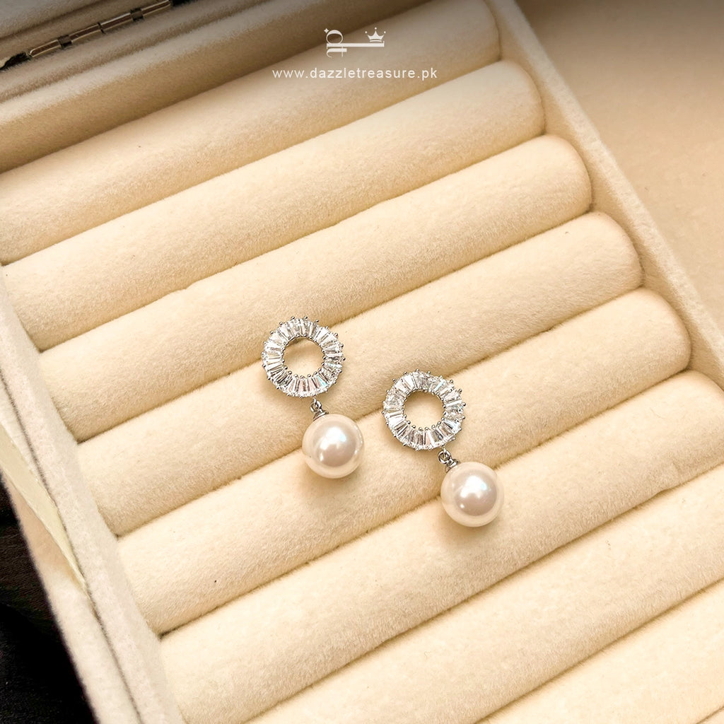 Radiant Pearl Halo Earrings