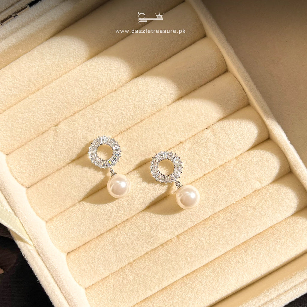 Radiant Pearl Halo Earrings