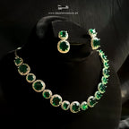 Royal Emerald Halo Set