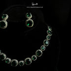 Royal Emerald Halo Set